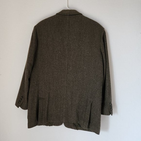 L.L.Bean Tweed Herringbone Wool Quilted-Thinsulated Sport Coat Brown Green - Picture 5 of 13